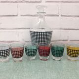 Houndstooth decanter and 6 matching lenses