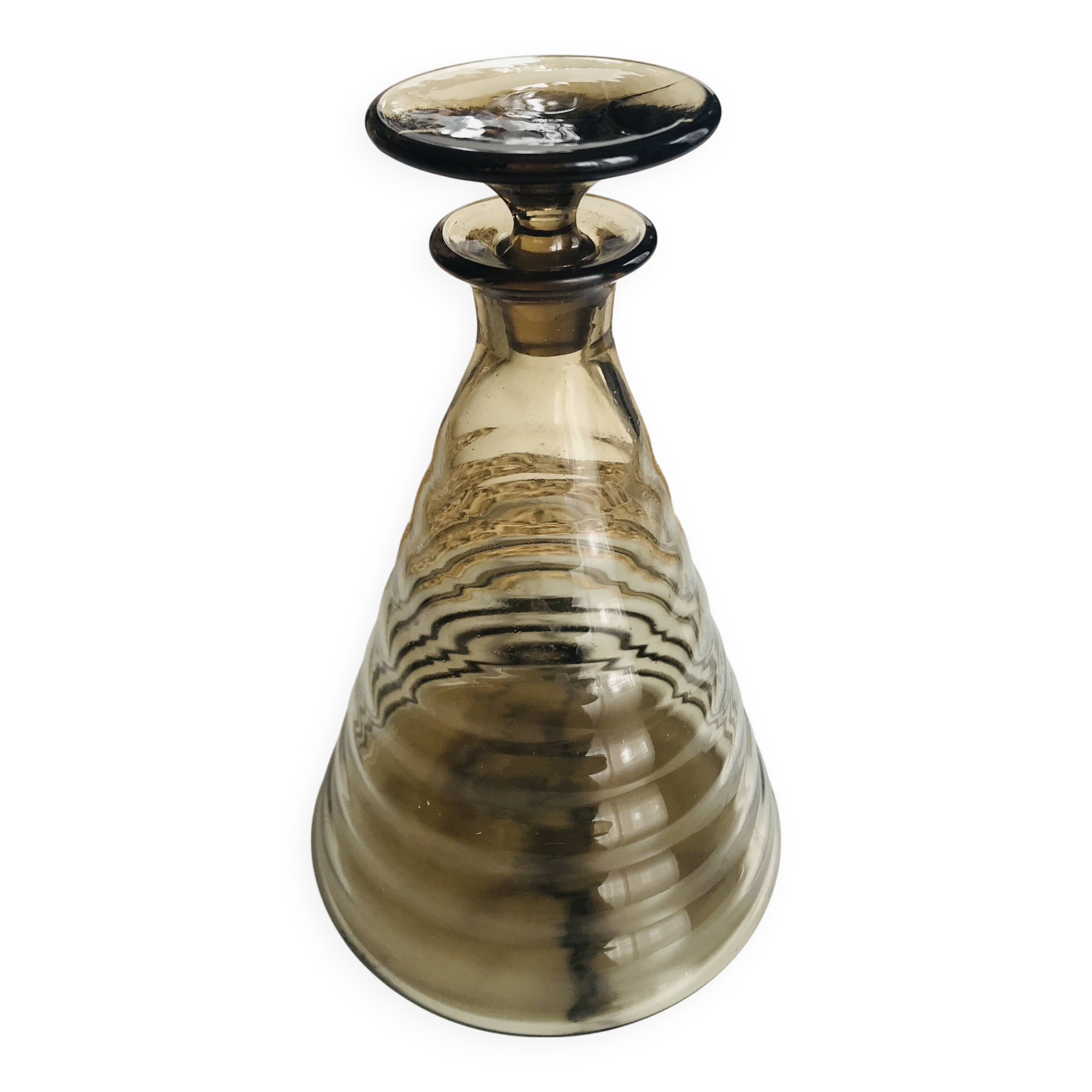Art Deco smoked glass carafe
