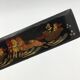 Russian papier-mâché, black, troika decoration, signed - 20th century