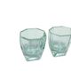 Paire de verres Art Déco, verre turquoise, Tchécoslovaquie, années 1930.