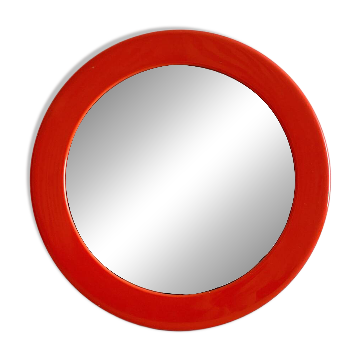 Miroir rond orange vintage Syla années 70