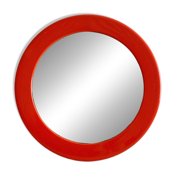Miroir rond orange vintage Syla années 70