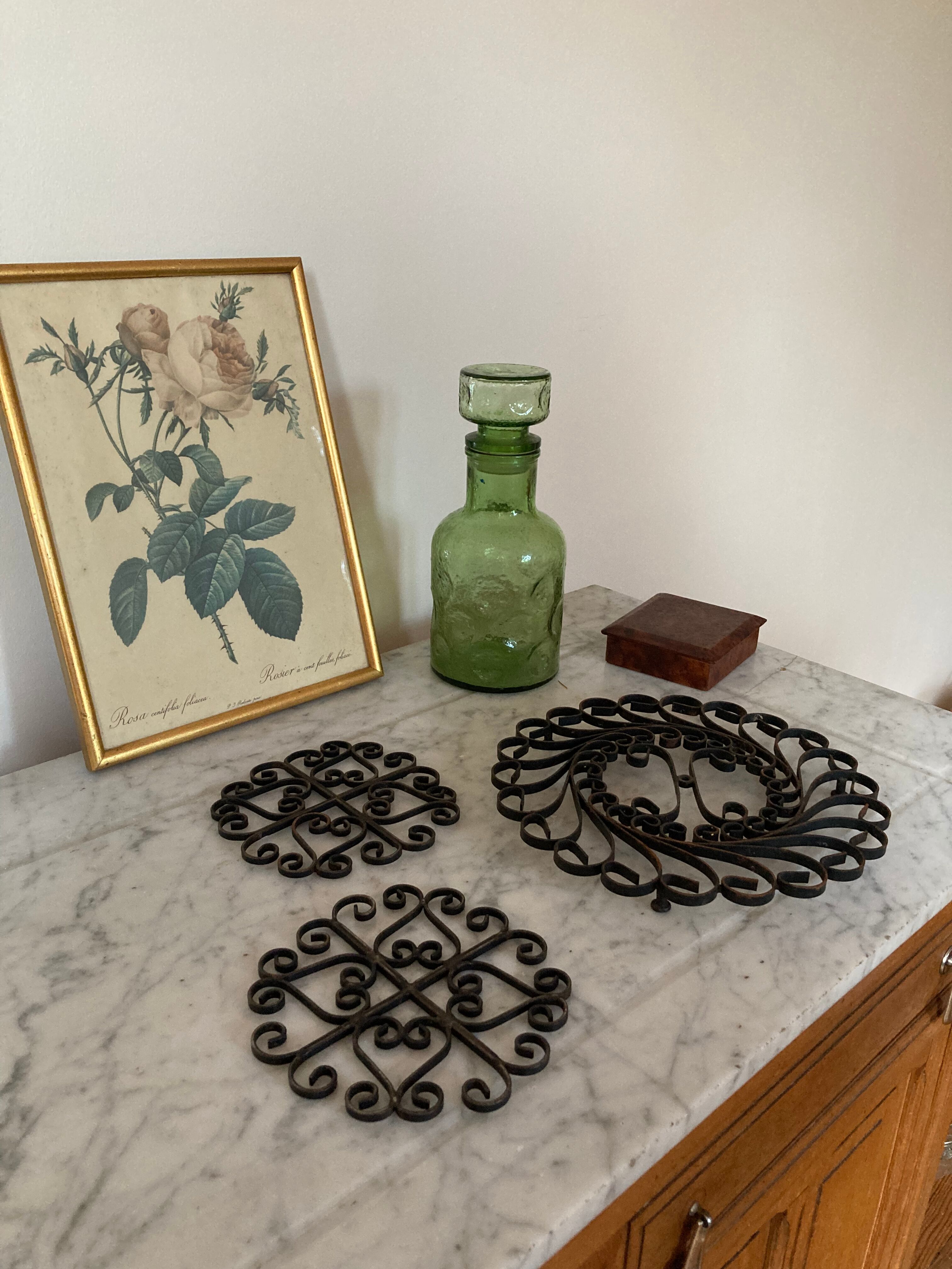 Underside of wrought iron antique metal