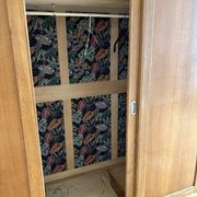 Large vintage Scandinavian wardrobe with 3 sliding doors.