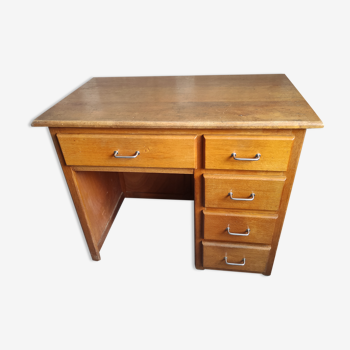 Wooden children's desk around the 60s-70s