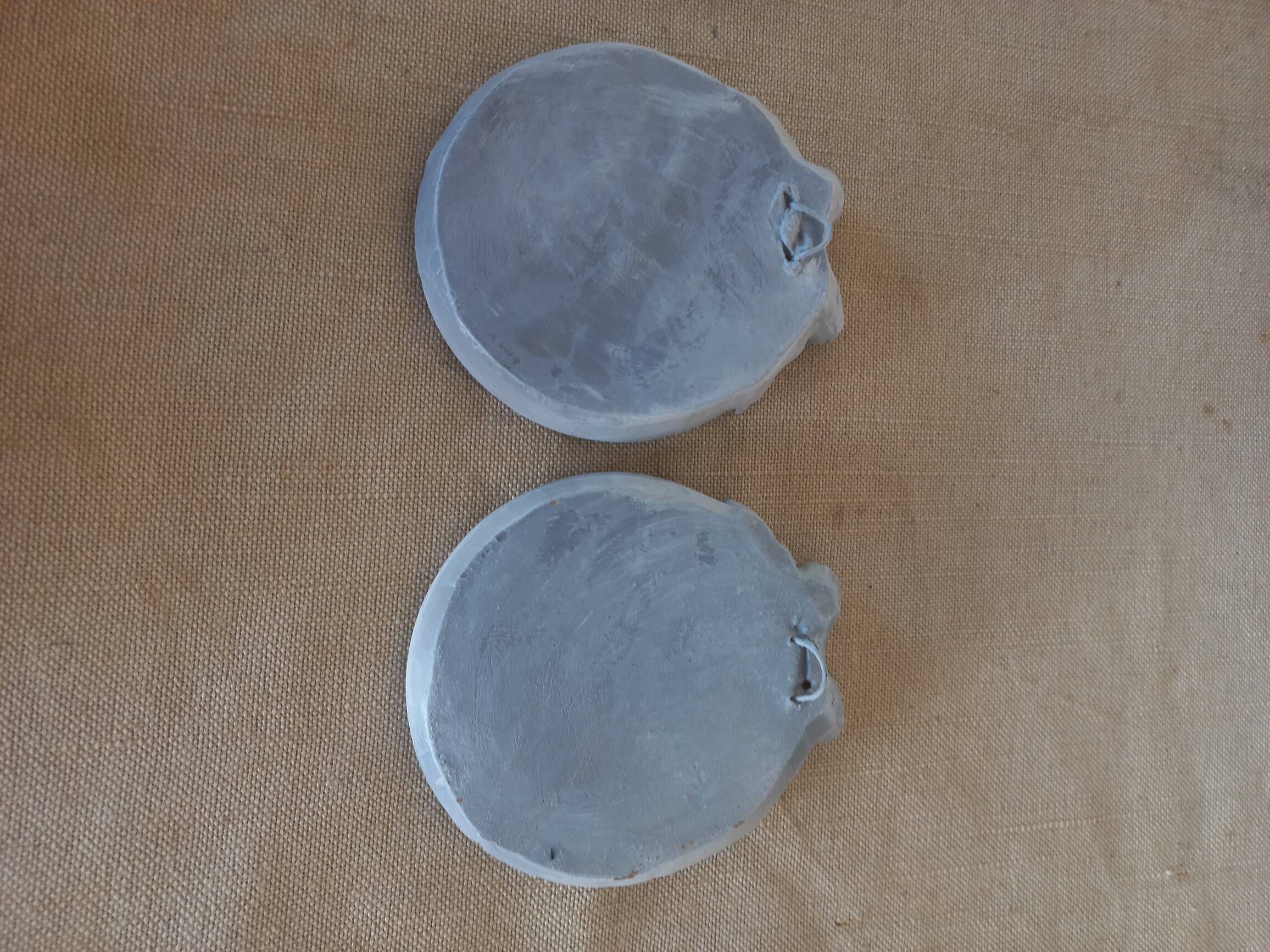 Pair of gray patinated plaster frames