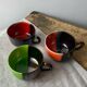 Six Vallauris ceramic coffee cups