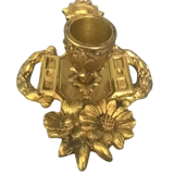 Room bougeoir with floral decoration and wreaths - restoration style - Golden Bronze - late 19th century