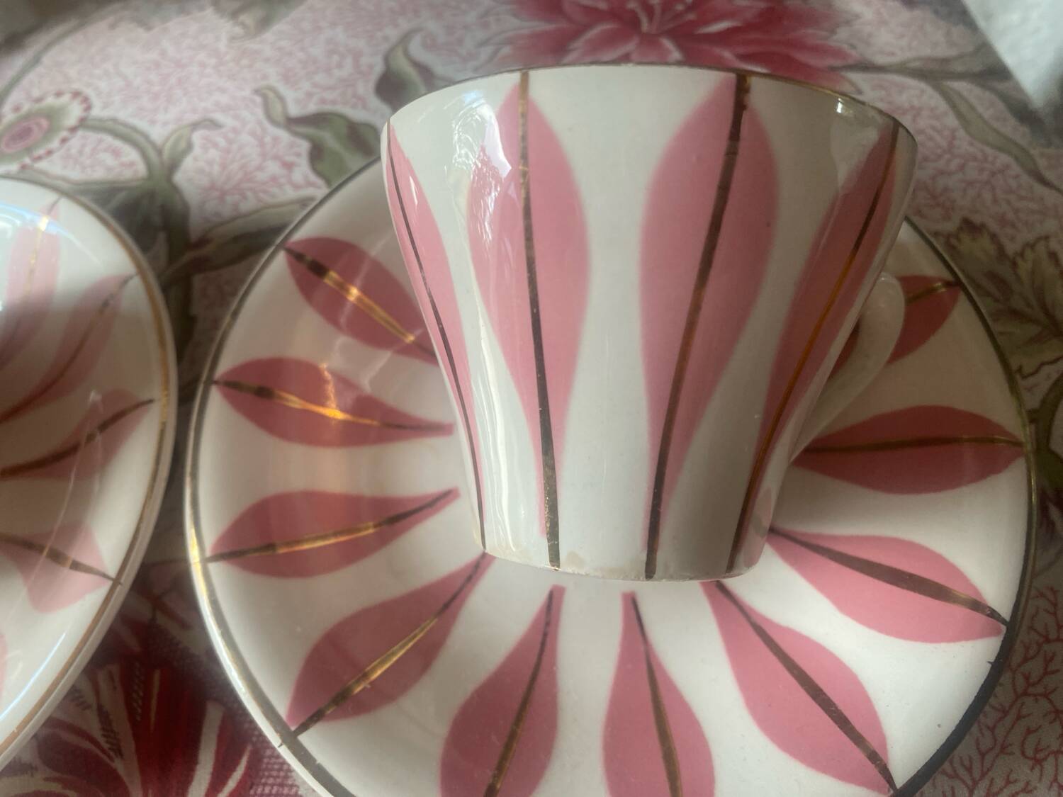 Set of 2 vintage Digoin coffee cups