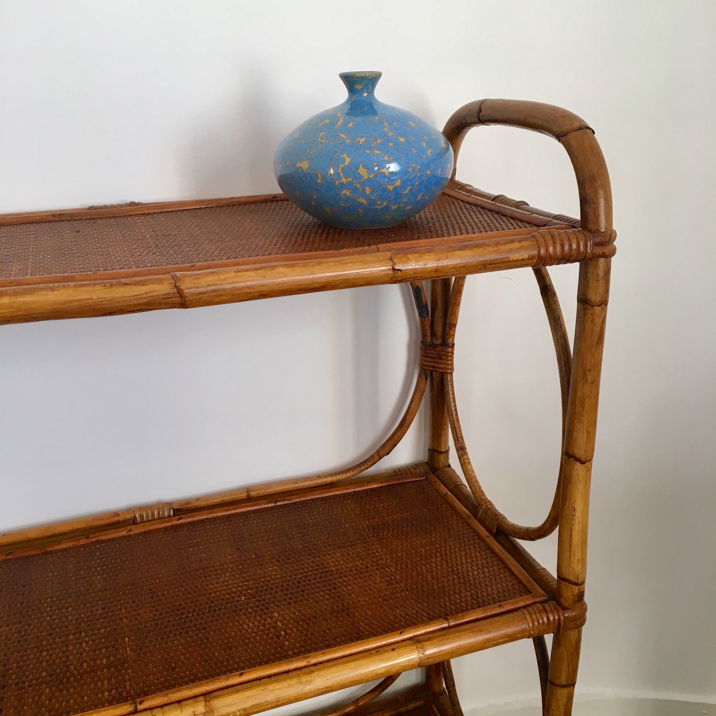 Vintage rattan shelf