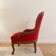 Louis XV Voltaire armchair in red velvet