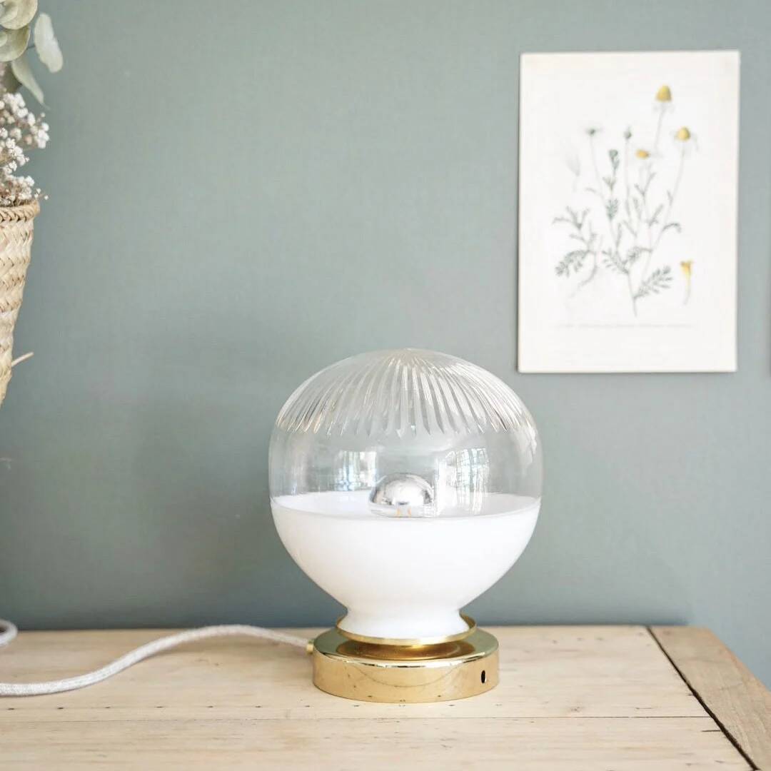 Lampe à poser verre bicolore