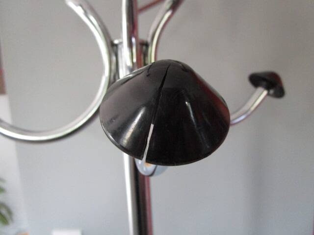 80s chrome metal coat rack