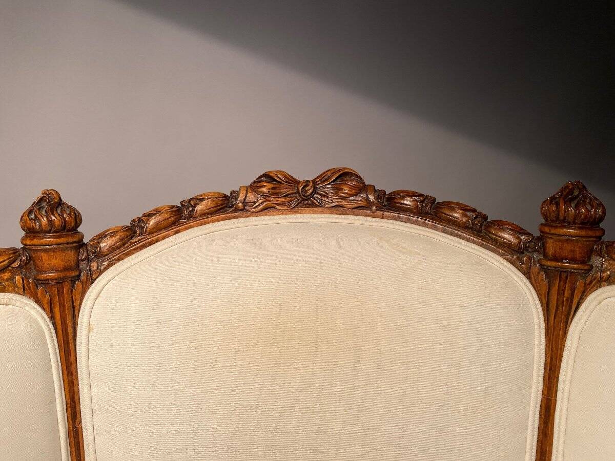Pair of neoclassical style bergère armchairs