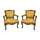 Pair of eighteenth-century silk armchairs