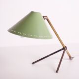 Pinocchio casserole lamp brass and green lacquered steel