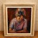 Oil on canvas – Expressionist portrait of a young woman – 20th century