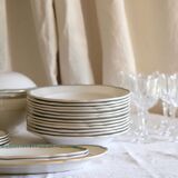 Set of 12 porcelain soup plates collection ''Juan'' Sarreguemine Digoin 1950