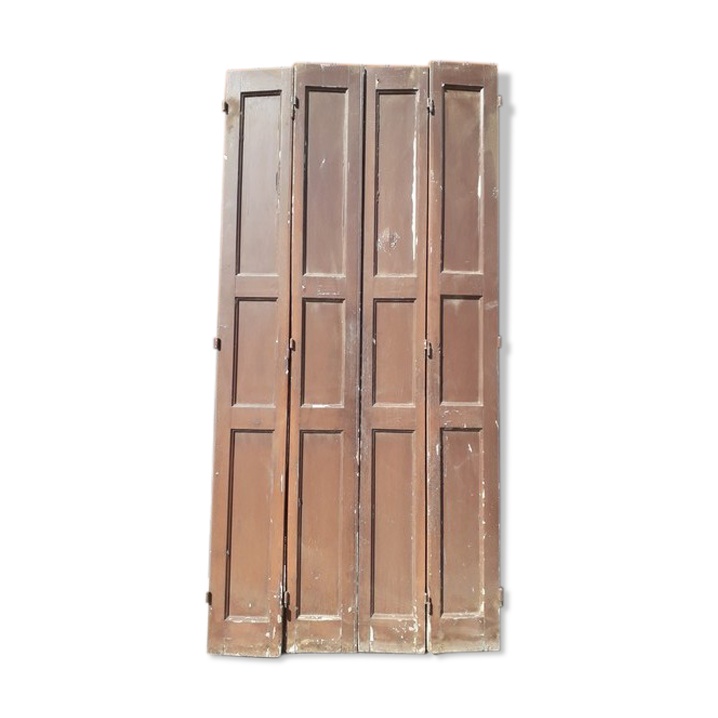 Lot shutters / doors / 4 elements solid wood patinated ep 1940 - 216cm