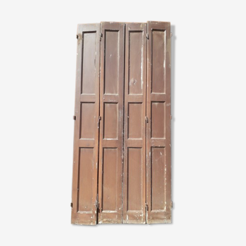 Lot shutters / doors / 4 elements solid wood patinated ep 1940 - 216cm