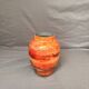 Antique Lacquered Orange Glass Vase Signed Jean Noel Bouillet