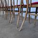 Set of 8 Vintage Bentwood Bistro Chairs: Red Upholstery