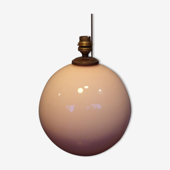 Lampe boule opaline art déco rose