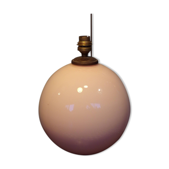 Pink art deco opaline ball lamp