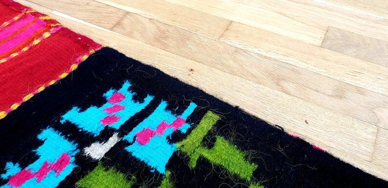 Kilim fleurs en laine faite à la main 256x150cm