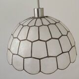 Vintage mother-of-pearl and brass pendant light