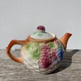 Romantic slip ceramic teapot