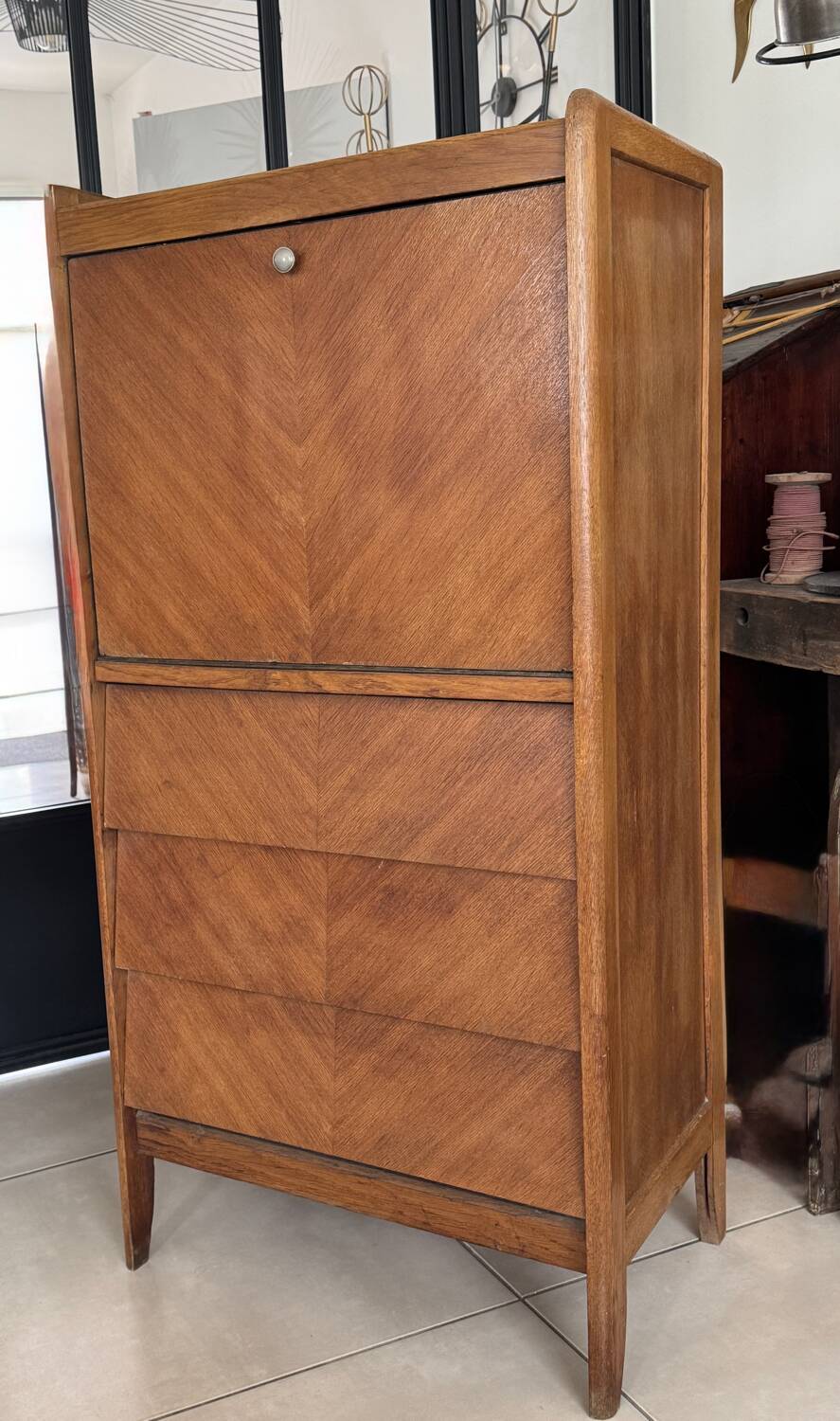 Vintage wooden secretary desk from the 50s