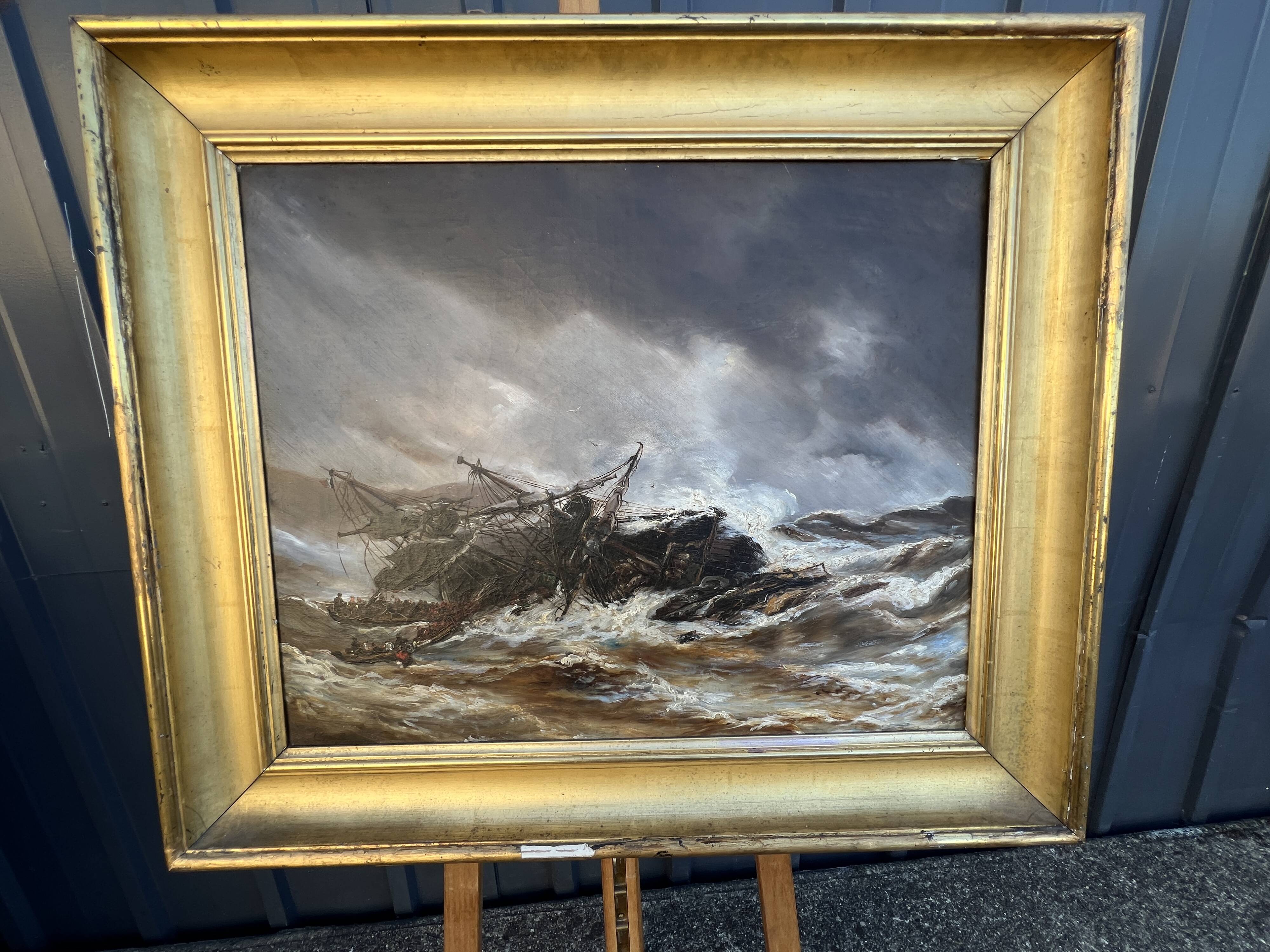 Oil on canvas The Shipwreck
