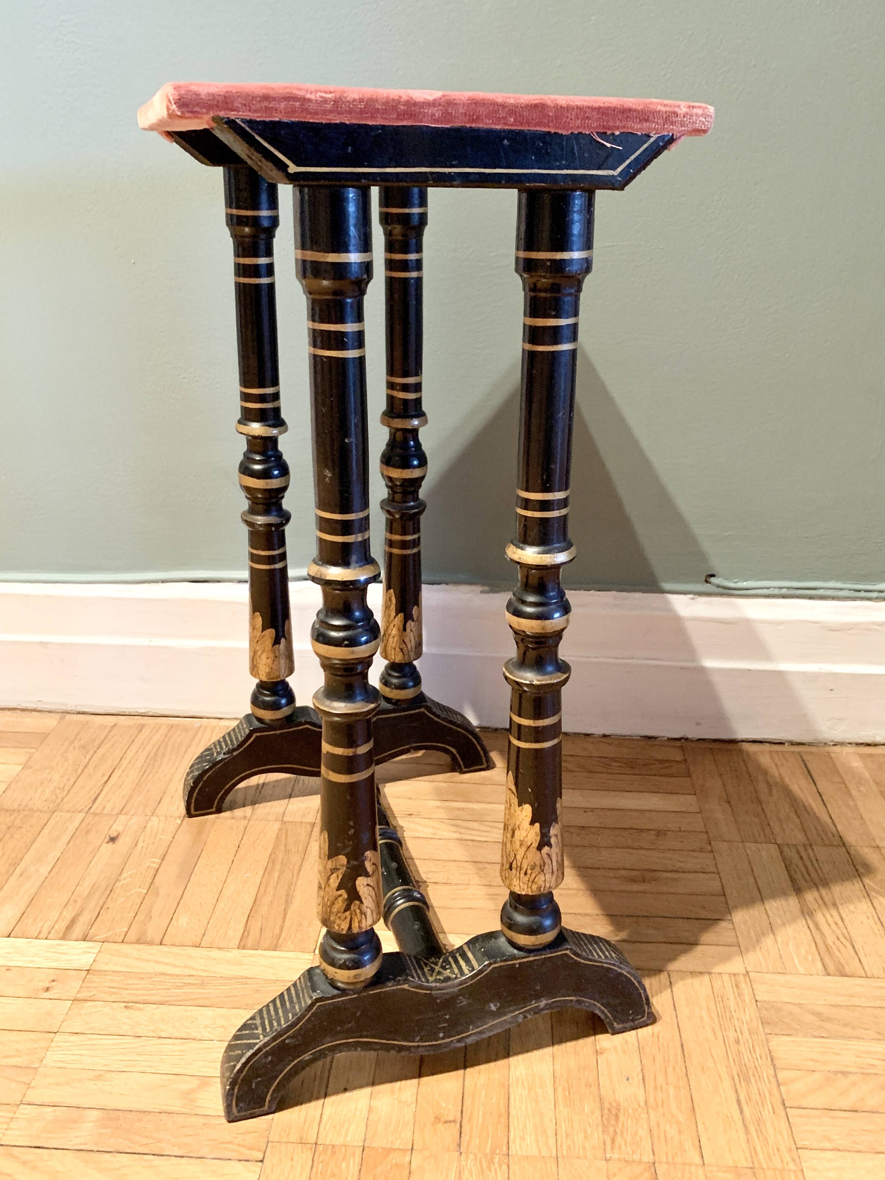 Napoleon III lacquered wooden side table