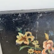 Old Table Painting of Flowers on Wood