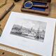 Vintage engraving of Caudebec, Normandy. Printed in 1844.