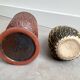 Set of 2 small vintage Dutch Chamotte ceramic vases