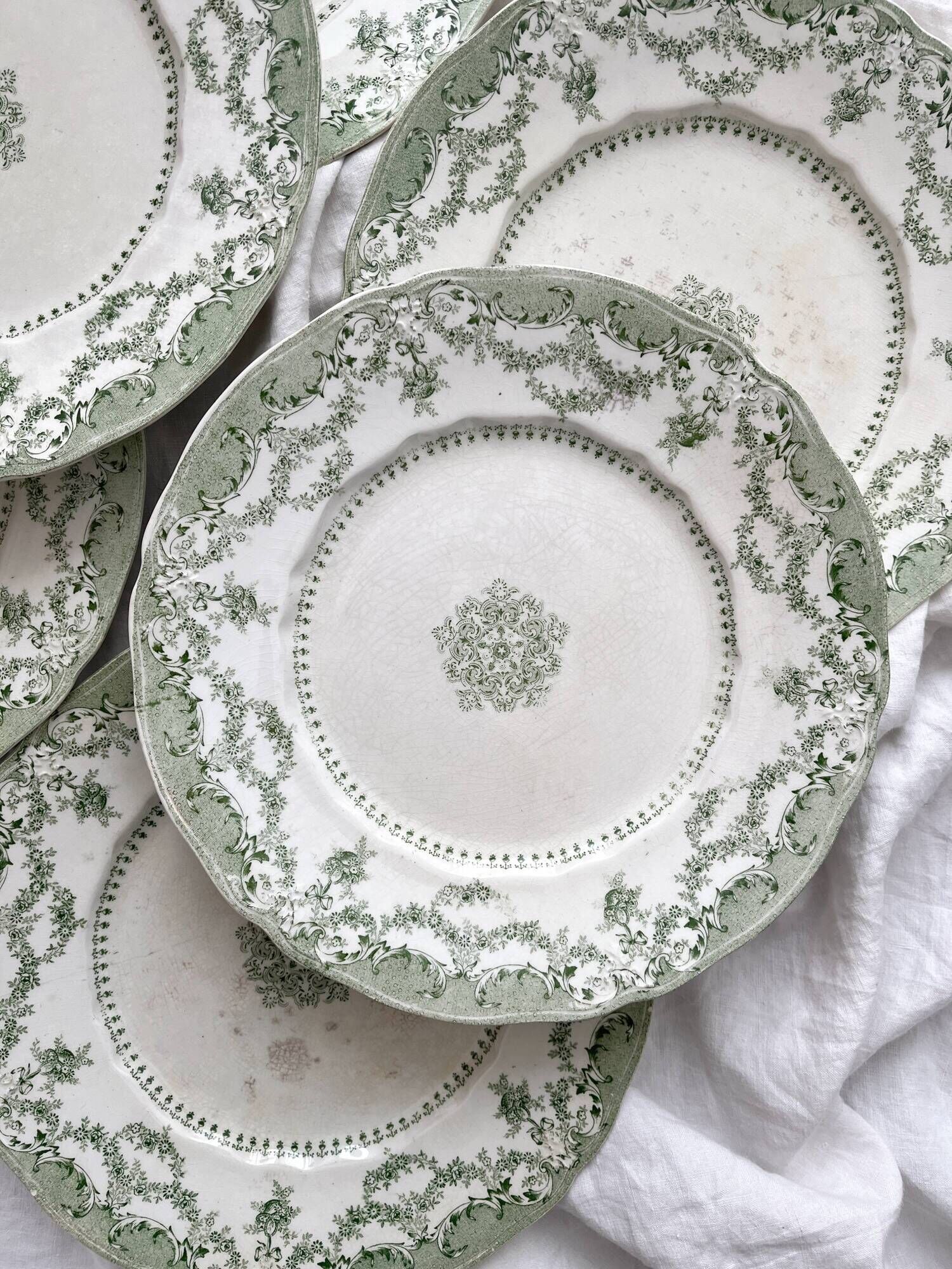 6 Ridgway Staffordshire "Como" English Ironstone Dinner Plates