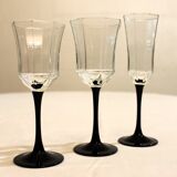 6 Luminarc "Octime" black wine glasses