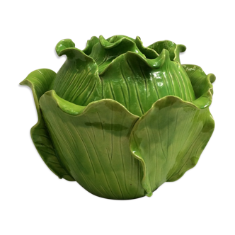 Green green-sized jar covered in cabbage-shaped dabbling: H-25cm- D-28cm-