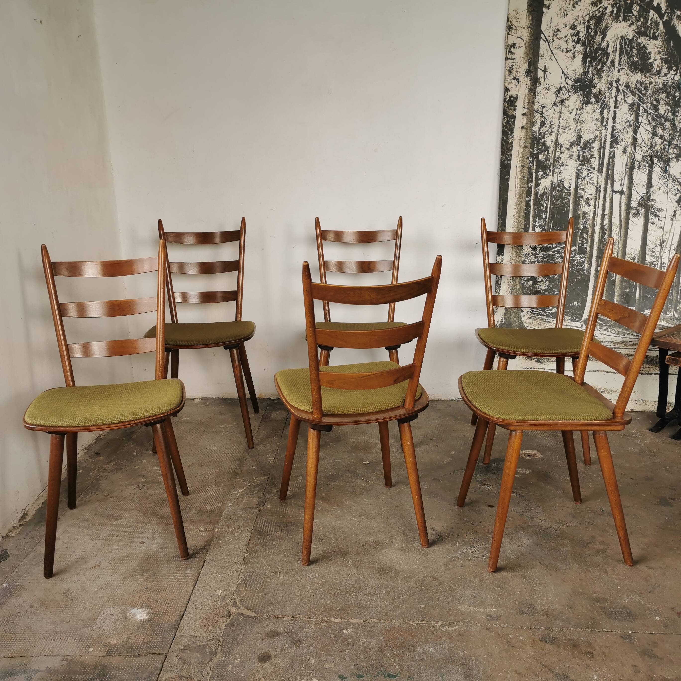 Set of 6 vintage Hiller bar chairs from the 60s