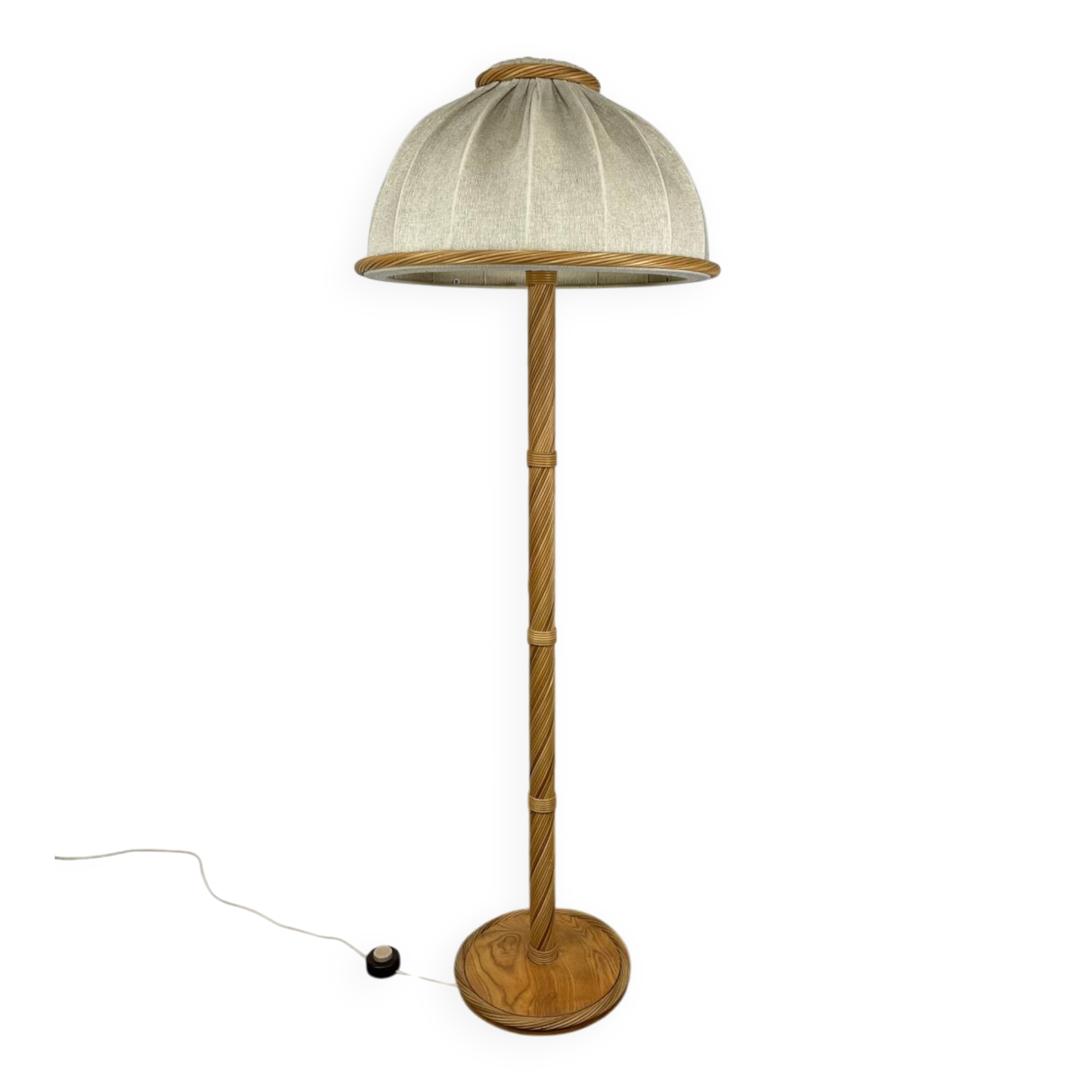 1970s rattan floor lamp