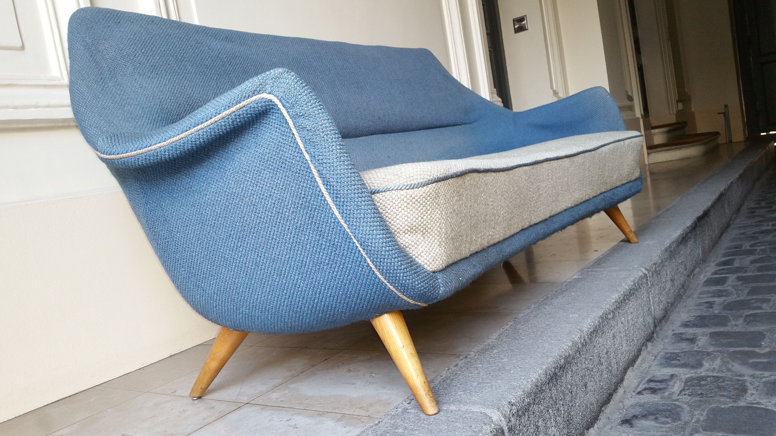 Sofa Sofa Arc curved EGG Scandinavian years 50-60