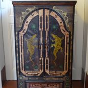 Bali furniture (sideboard) in polychromed banana leaves 54 x 91 x 38 cm