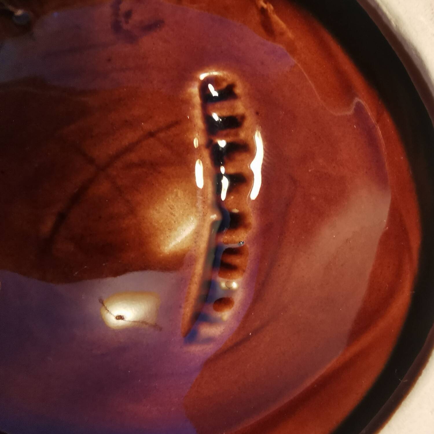 Dish / empty fish pocket in vintage ceramic 70s signed Vallauris