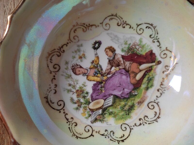 Cups Porcelain Pearly A G Dessert Bowl Liseré Golden Old Lot of 8