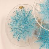 Blue Glass Disc Wall Light Vistosi, Italy, 1960s