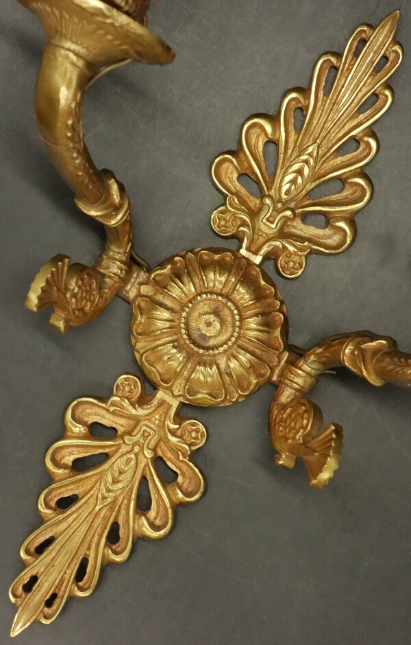 Paire d'appliques aux palmettes style empire