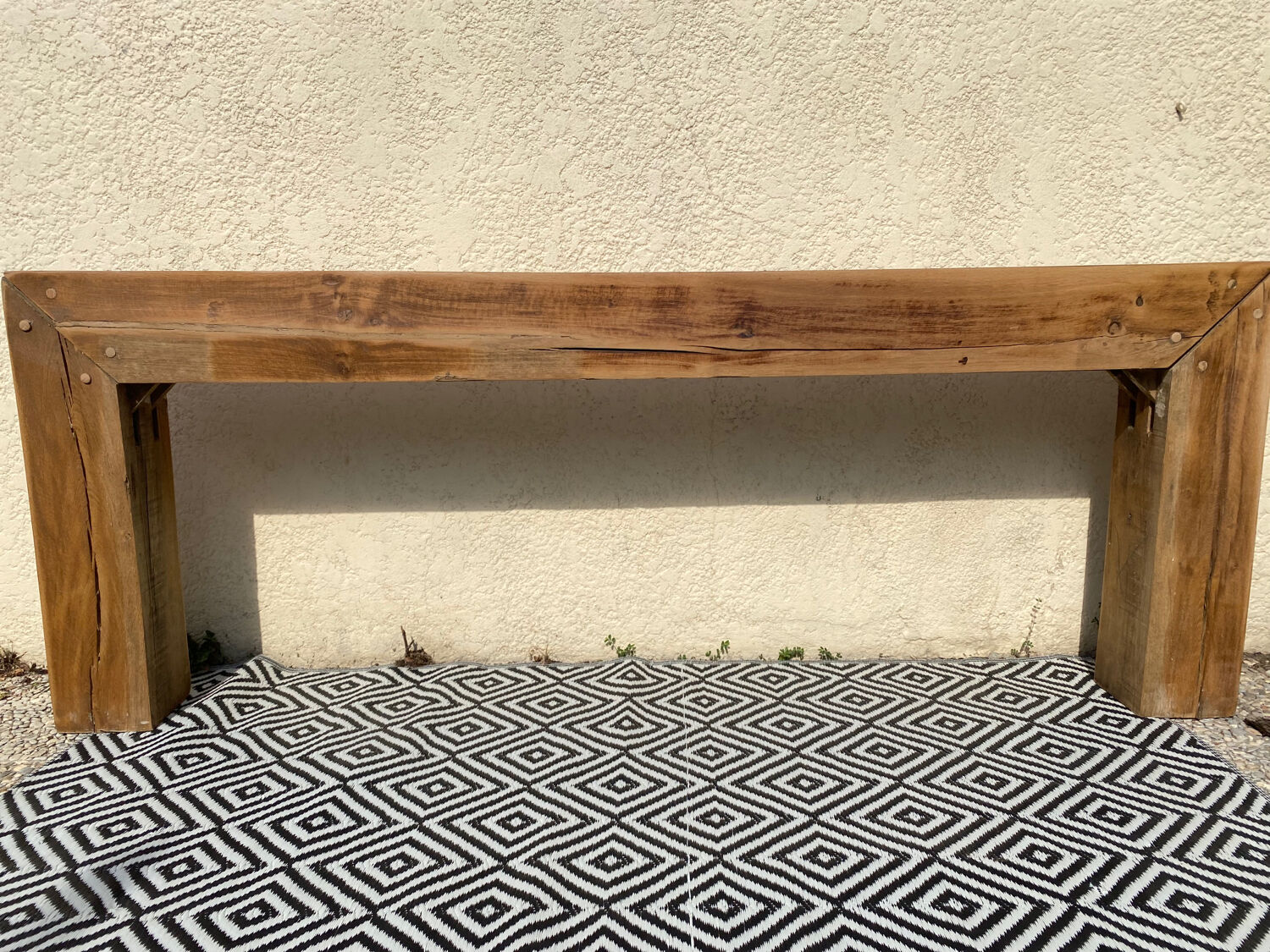 Solid oak beam console