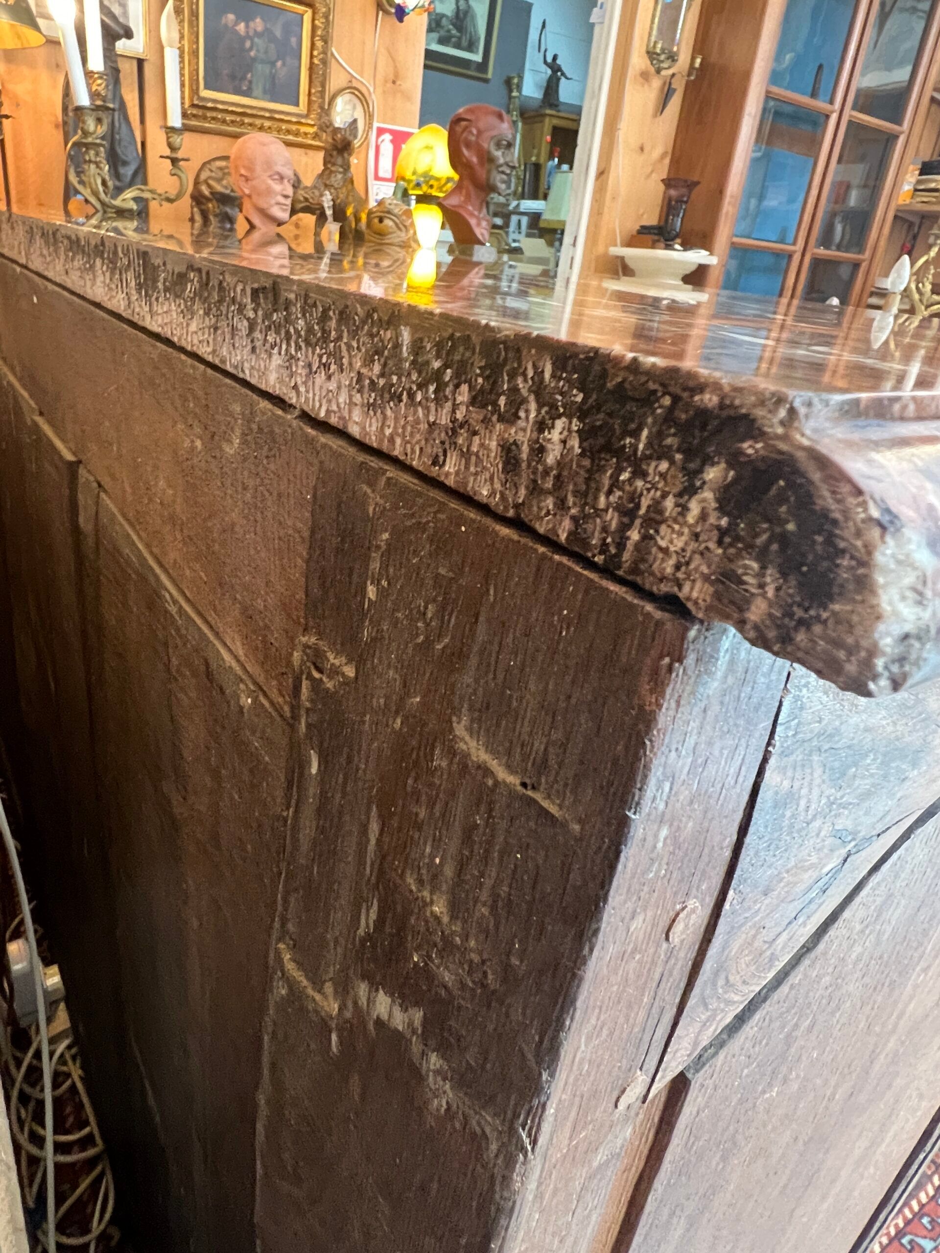 Bressan style hunting sideboard, marble top, 19th century